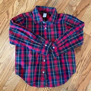Class Club Christmas plaid boys shirt